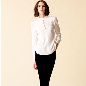 A.L.C. Marina Long-Sleeve Crepe Blouse In White 6
